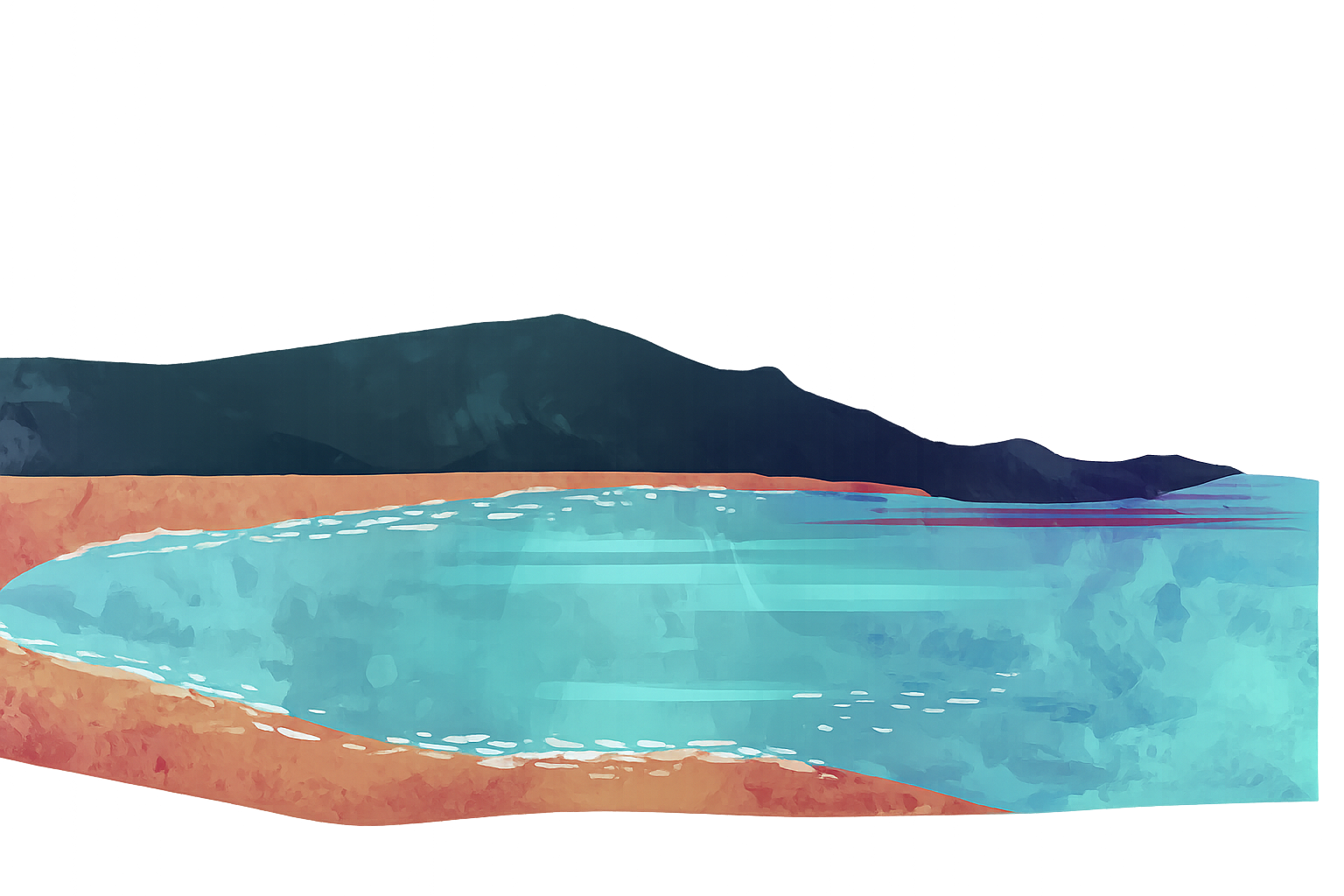 Watercolor Ocean and Beach